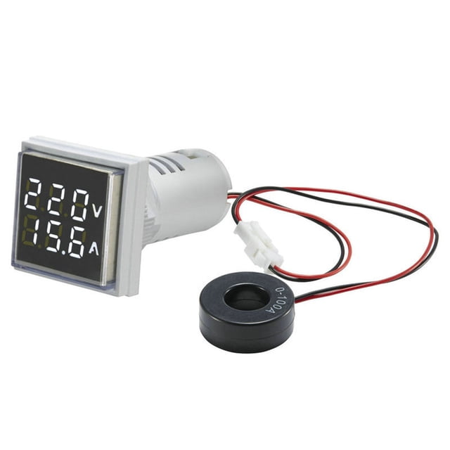 Bgsha Digital Ammeter Voltmeter, 22mm Square Digital Tube Screen with Transformer,