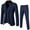 Navy, variant on Men's 3 Piece Slim Fit Suit Set, Two Button Blazer Solid Jacket Vest Pants Wedding Business Suit Wine