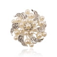 thumbnail image 2 of Joyería de moda Flor de simulación Perla Broche de cristal Alfileres de de imitación Ramo Yinane Broches de la boda de la manera, 2 of 7