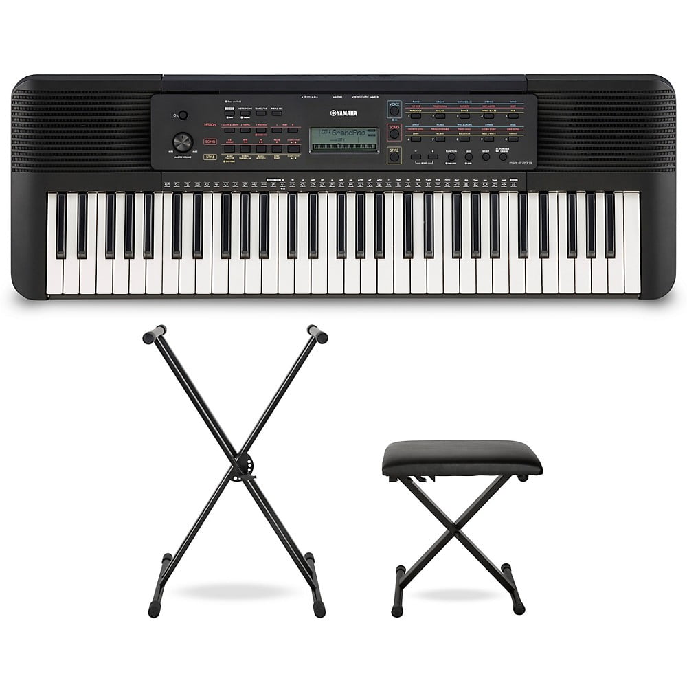 Yamaha PSRE273 Portable Keyboard With Power Adapter Essentials Package