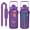 Purple, variant on Halloween Aesthetic 64oz Sports Water Bottle - Cute Ghost & Black Cat Pattern Leak-Proof Bottle with Pockets for Cards