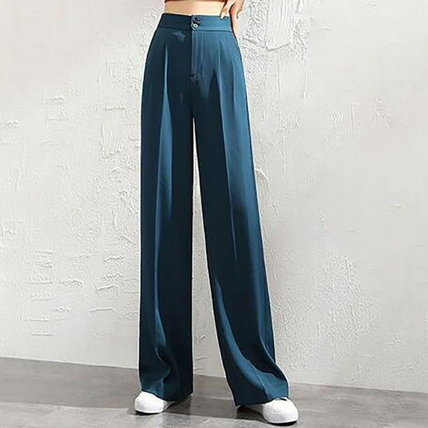 Black wide-leg pants women's high waist drape casual pants straight loose  drawstring pants at Rs 1399.00, High Waisted Pant