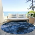 thumbnail image 6 of Addison Rugs Chantille Indoor/Outdoor Transitional Floral Navy Washable Round Rug, 8' x 8', 6 of 6