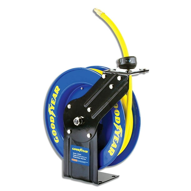 Goodyear Steel Retractable Air Compressor/Water Hose Reel with 3/8 in