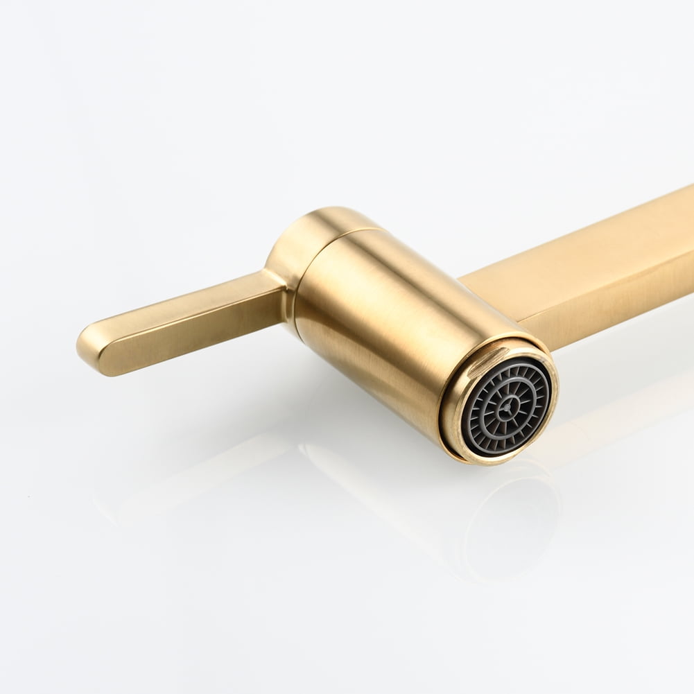 Kepooman Foldable Bathroom Faucet, Wall Mount Bathroom Kitchen Sink Brushed Sink Faucet, Gold Kepooman Foldable Bathroom Faucet, Wall Mount Bathroom Kitchen Sink Brushed Sink Faucet, Gold