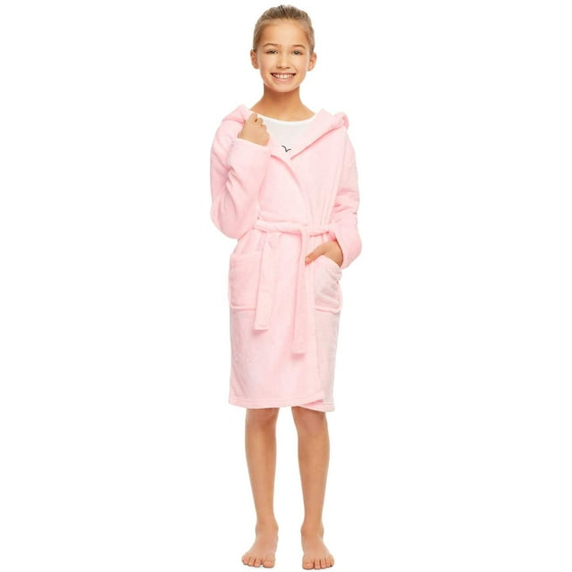 Girls 3D Character Fleece Sleep Robe - Soft & Cozy Kids Bathrobe