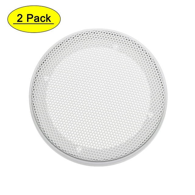 Unique Bargains Speaker Grill Cover 3 Inch 106.5mm Mesh Decorative Circle Subwoofer Protector White 2pcs