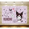thumbnail image 3 of Fondo de dibujos animados de Hello Kitty Kuromi Mymelody para fiesta de cumpleaños de niñas, 3 of 4