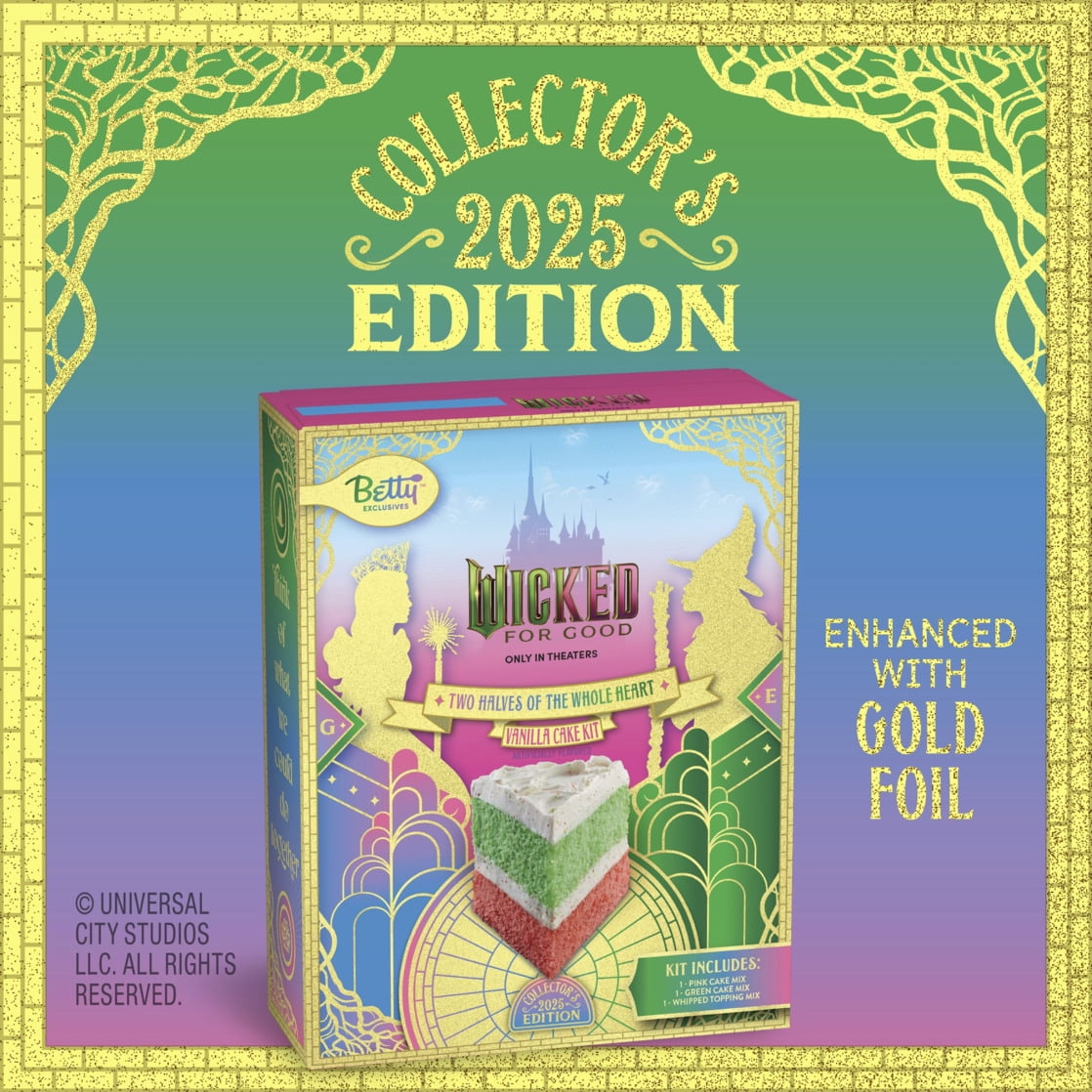 Betty Crocker Exclusives Wicked For Good Vanilla Cake Mix Kit, Walmart Exclusive, 19.4 oz