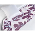 thumbnail image 3 of Leafy Design Bed Runner, Simple Boho Dreamy Pattern of Tropical Leaves Boho Print Modern, Decorative Accent Bedding Scarf for Hotels Homes & Guest Rooms, Twin, Eggplant Pale Blue Ivory, by Ambesonne, 3 of 3