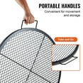 thumbnail image 5 of VEVOR X-Marks Fire Pit Grill Grate, Round Cooking Grate,Heavy Duty Steel Campfire BBQ Grill Grid with Handle and Support X Wire,Portable Camping Cookware for Outside Party & Gathering,30 Inch Black, 5 of 9