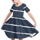 thumbnail image 1 of Odeerbi Niñas de Verano Vestido de Línea A Rayas Vestido de Columpio Vestido Elástico de Manga Corta Para Niños, 1 of 7