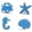 Blue, variant on 4 Pack Beach Coastal Ocean Animal Cabinet Knobs, Distressed Cast Iron Drawer Pulls (Crab/Starfish/Seashell/Seahorse) for Dresser, Wardrobe & Kitchen Cabinets