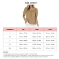 thumbnail image 5 of Mujer Top Camiseta Blusa Color Puro Cuello Redondo Puff Media Manga Puño Elástico para Oficina en Casa Marrón M, 5 of 5