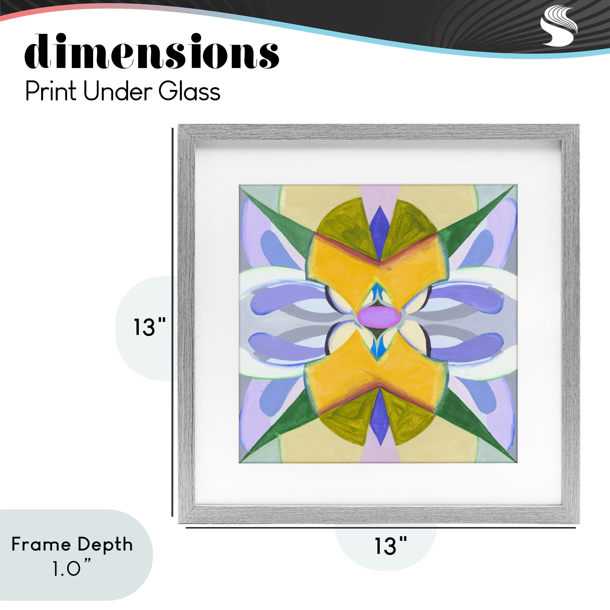 Stupell Industries Revival Kaleidoscope Symmetry Gray Framed Print Under Glass, design by Melissa Wang