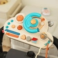 thumbnail image 6 of Toddler Steering Wheel Activity Toy with Suction Cup, Sensory Busy Board with Gears & Buttons for Stroller, Crib & Travel, Ages 6+ Months Blue, 6 of 6