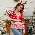 thumbnail image 4 of GEX Christmas Sweaters Cardigans for Women Ugly Soft Fuzzy Knit Long Sleeve for Christmas Party Holiday Deer Pink S, 4 of 6