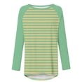 thumbnail image 4 of Chandail en Molleton à Rayures Surdimensionné pour Femmes Manches Longues Raglan Col Rond chandail-Over Automne 2024 Tunique Ample Mignonne pour Halloween S-109 Jaune 3TG, 4 of 5