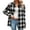 Black, variant on Brilliant Plus Size Clearance Women's Flannel Plaid Shacket Long Sleeve Button Down Shirts Jacket Coats with Side Pockets Red M