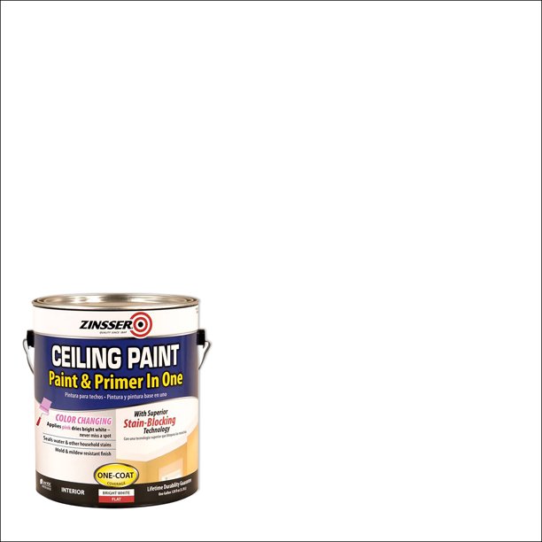 V.I.P. Zinsser Ceiling Paint with Superior StainBlocking, Bright White