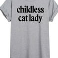 thumbnail image 3 of Instant Message - Childless Cat Lady Black - Women's Oversized Graphic T-Shirt, 3 of 6