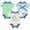 Yellow, variant on Djtdsds 3 Pack Baby Dinosaur Print Short Sleeve Bodysuits Toddler Neutral Assorted Onesies Size:0-3 Months
