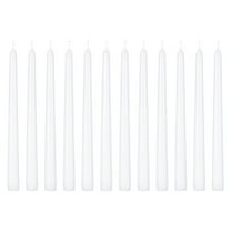 Mega Candles 12 pcs Unscented White Taper Candle, Hand Poured Wax Candles 10 Inch x 7/8 Inch, Home Décor, Wedding Receptions, Baby Showers, Birthdays, Celebrations, Party Favors & More