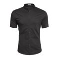thumbnail image 3 of COOFANDY Men's Short Sleeve Button Down Shirt Muscle Fit Mandarin Collar Shirts Business Casual Outfits, 3 of 6