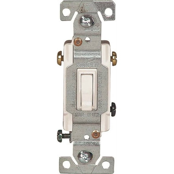 Eaton Wiring Devices 1303-7W Toggle Switch 120 V Wall Mounting Polycarbonate White