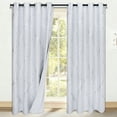thumbnail image 3 of Alishomtll White Blackout Curtains for Living Room ,Modern Metallic Silver Wave Pattern Bedroom Thermal Insulated Drapes ,2 Panel Set,52"x84", 3 of 11