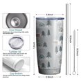 thumbnail image 6 of 20oz Tumblers Gray Christmas House and Tree Pattern Stainless Steel Vacuum Insulated Double Wall Travel Tumbler Cups Mug with Lid and Straw,Cleaning Brush for Cold & Hot Drinks, 6 of 7