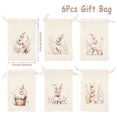 thumbnail image 2 of Jiibva 6Pcs Easter Burlap Bag, Drawstring Gift Bag, Easter Bunny Rabbit Linen Jute Bag Hunt Bag Party Favor Bag Snack Pack Bags for Easter Birthday Treats Goodie, 2 of 7