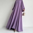thumbnail image 5 of Womens Dresses Casual Summer Robe Long Sleeve Long Round Neck Loose Temperament Prayer Clothing Eid Ramadam Dress Loose Elegant Dress, 5 of 7
