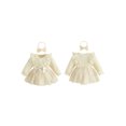 thumbnail image 2 of Cjfdfy Newborn Baby Girls Lace Dress Fall Clothes Bodysuit Ruffle Long Sleeve Floral Lace Romper Dress And Bow Headband Infant Cute Coming Home Outfit Fall Winter Outfit 0-18 Months, 2 of 9