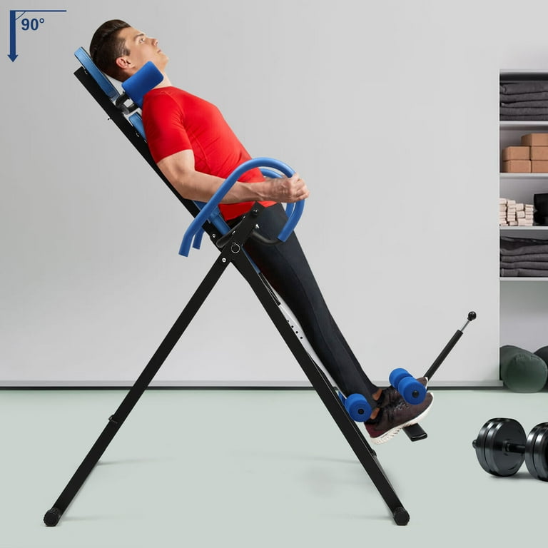 Folding inversion table back stretching machine for for back pain relief therapy heavy duty fitness gravity upside down table sale