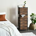 thumbnail image 3 of Household Essentials Victoria Dresser Tower Storage Organizer with 8 Brown Drawers Black Metal Frame and Mid Century Walnut Wood Grain Top, 3 of 7