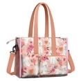 thumbnail image 2 of Teacher Tote Bag,Pink Bichon Frise and Flower Teacher Utility Tote Bag,Large Work Tote Bags for Women with Multiple Pockets,Top Zipper Closure,13.8x10.6x6.7 Inch, 2 of 5