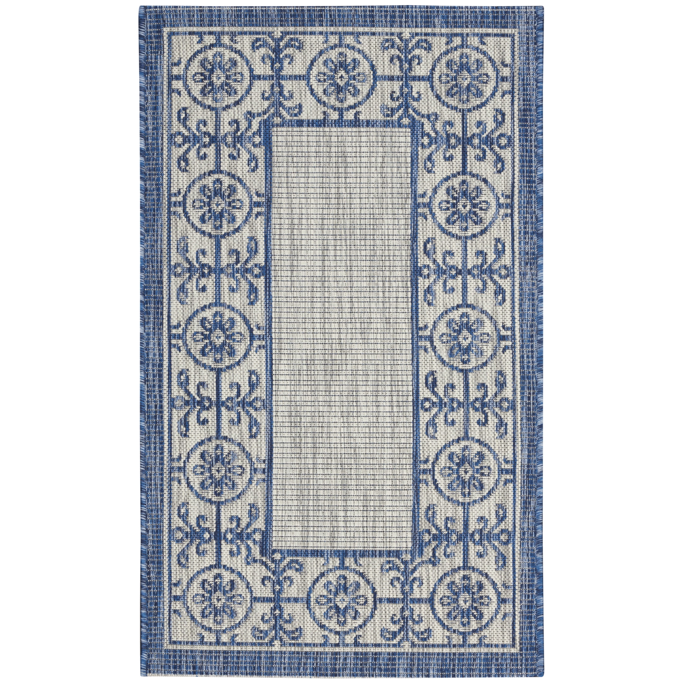 Nourison Country Side 2'2" x 3'9" Ivory Blue Transitional Rug