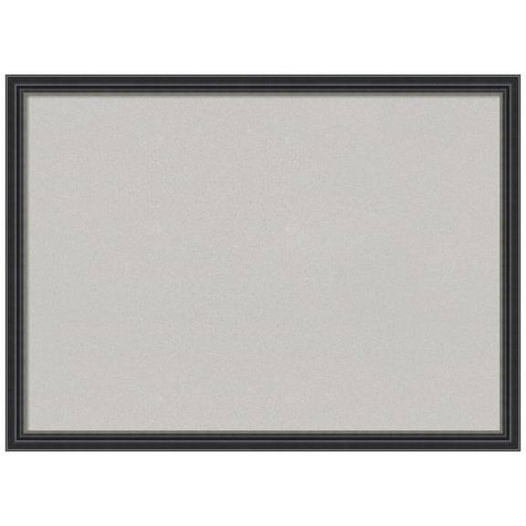 Amanti Art Grey Cork Board Wood Framed Stylish Black Bulletin Board 30 in. x 22 in.