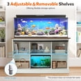 thumbnail image 4 of Magic Union 55-75 Gallon Large Fish Tank Stand, Heavy Duty Aquarium Stand w/Power Outlet and Sliding Barn Doors, Table for Fish Turtle Tank Reptile Terrarium w/Cabinet for Accessories Storage, 4 of 9