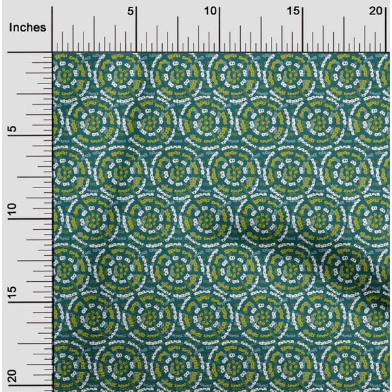 oneOone Cotton Silk Fabric Floral Block Print Fabric BTY 42 Inch Wide