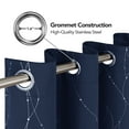 thumbnail image 2 of Deconovo Blackout Curtains, Energy Saving, 2 Panels, Navy Blue, 52W x 63L Inch, Noise Reducing, Thermal Insulated With Wave Line and Dots, 2 of 9
