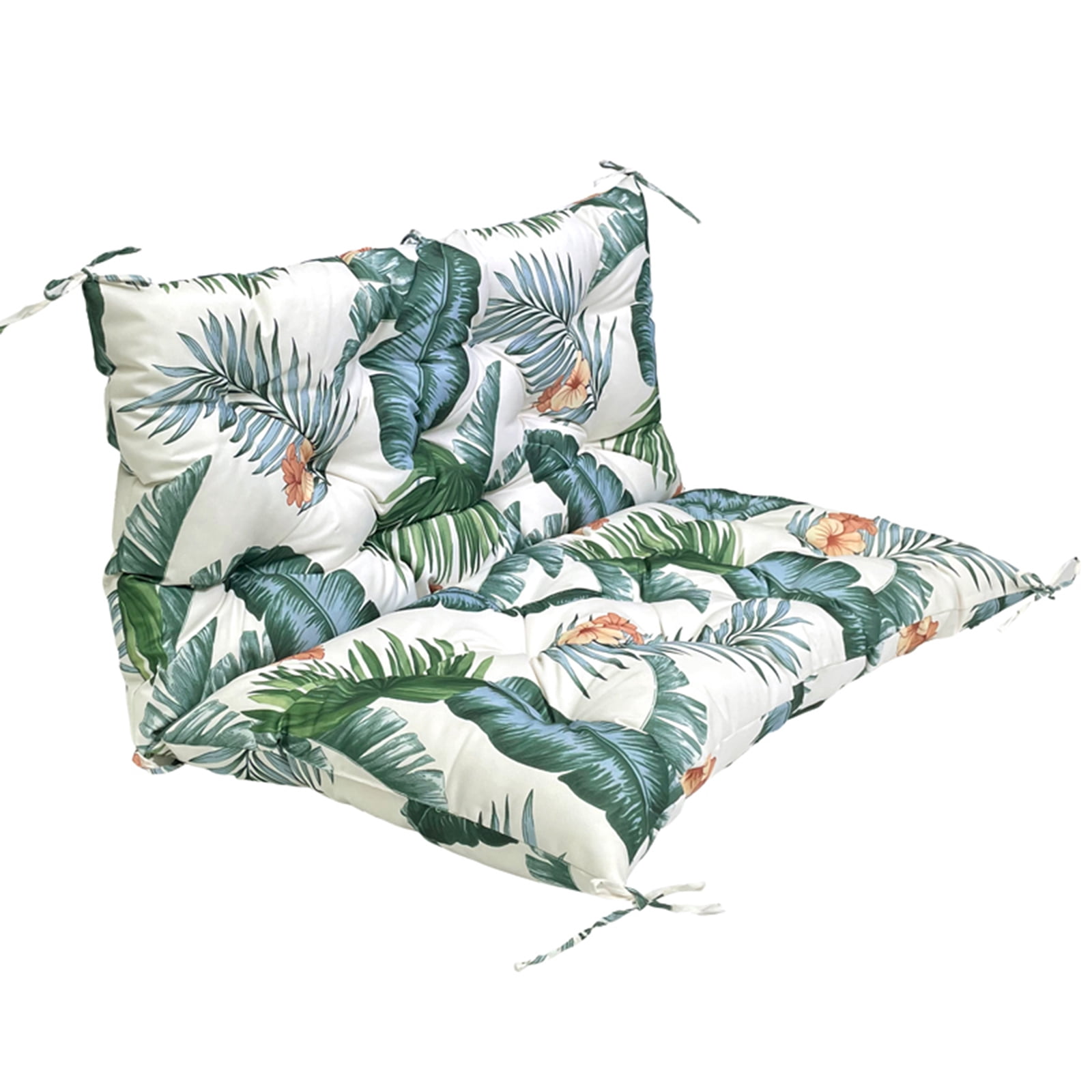 TOPCHANCES Bench Cushion Swing Chair Cushion Replacement Seat Pad 2-3 Seater Water Repellent Bench Cushion with Ties for Outdoor Garden Patio Furniture, Hawaii, 100cmx100cm