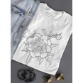 thumbnail image 3 of Black & White Peony Flower T-Shirt Women -Image by Shutterstock, Female Large, 3 of 4