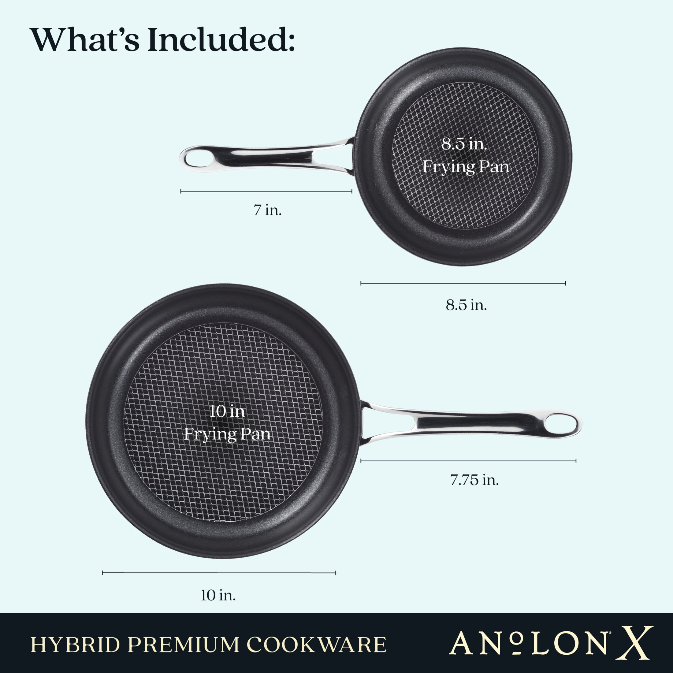 Home Anolon X Hybrid Nonstick Induction Frying Pan With Helper Handle,  12-Inch