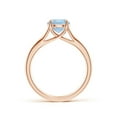 thumbnail image 2 of Angara Natural 1.12 Ct. Aquamarine Solitaire Ring in 14K Rose Gold for Women (Ring Size: 10.5), 2 of 10