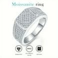 thumbnail image 2 of 18K Gold Plated Moissanite Ring - Exquisite 925 Sterling Silver Band for Men, Perfect for Party, Engagement, Wedding, Anniversary, and Gift for Boyfriend, 2 of 7