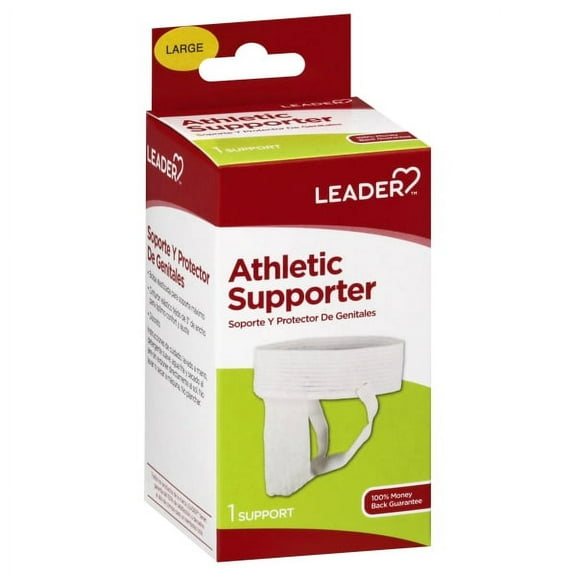 Leader Athletic Supporter, White Jock Support, Large, 1ct