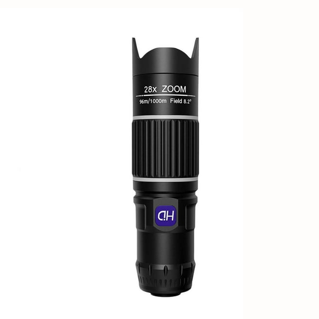 Grey 28X Monocular Telescope With Telephoto Lens Low Light Night Vision Hd Viewing For Outdoor Activities