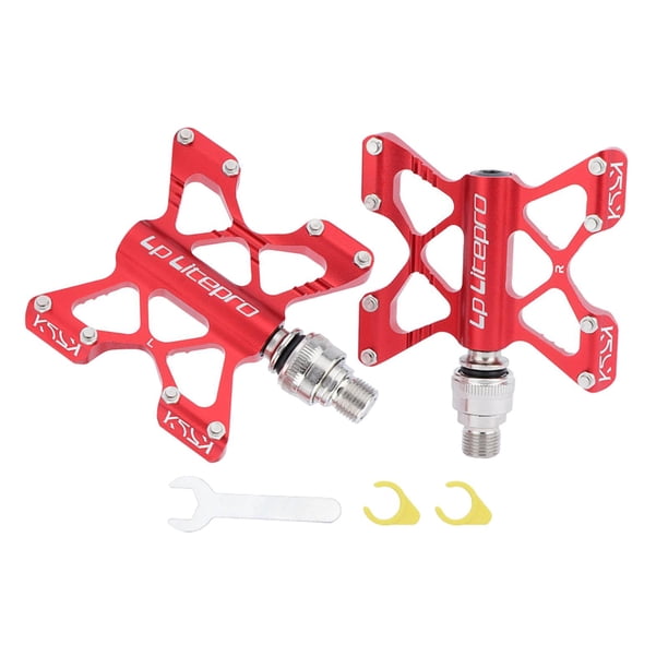 Pedales de plataforma plana para bicicleta, rosca de 14 mm, componentes de aleación de aluminio para bicicletas de montaña. rojo